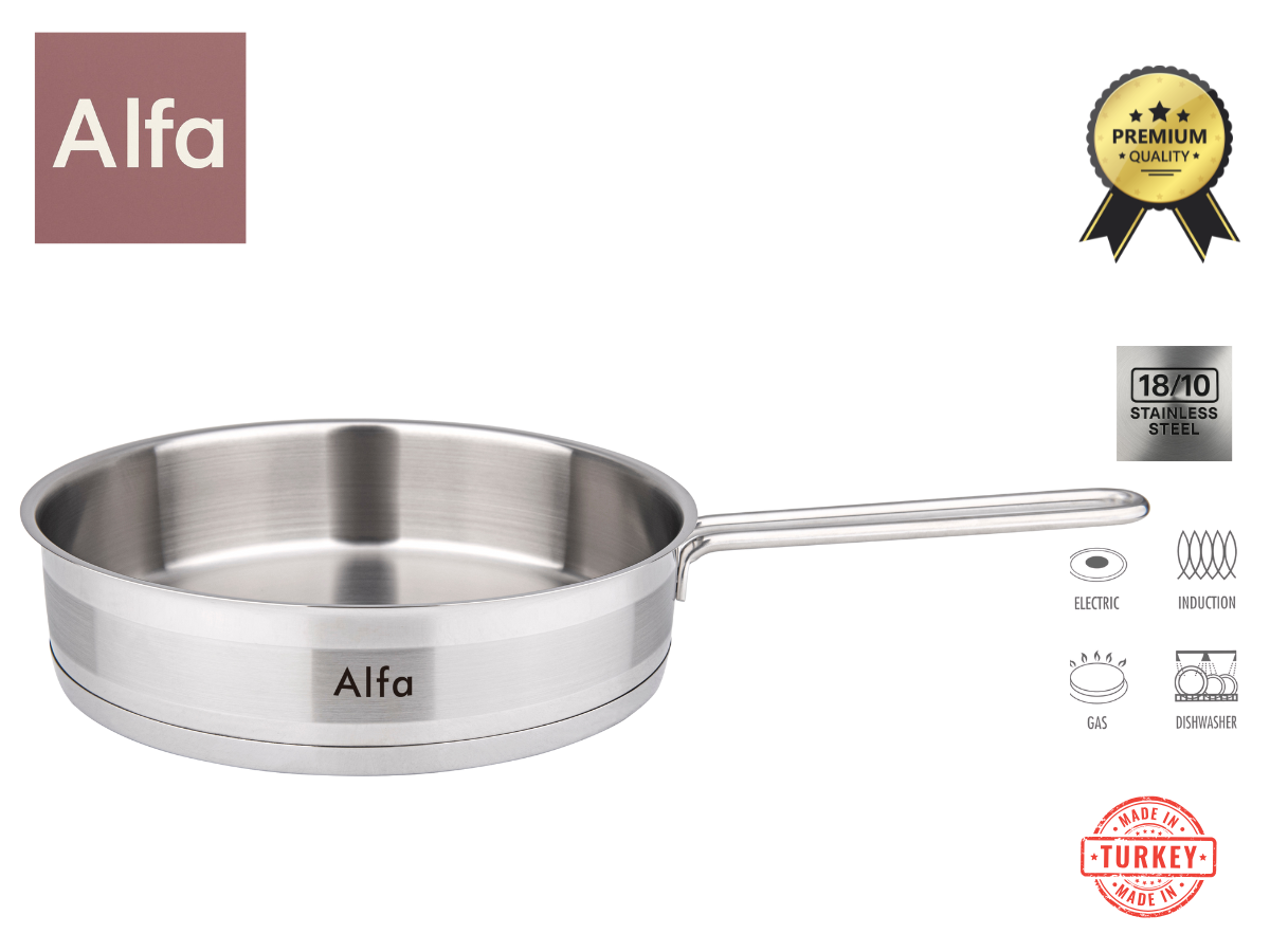 ALFA PREMIUM STAINLESS STEEL FRYPAN AL4224