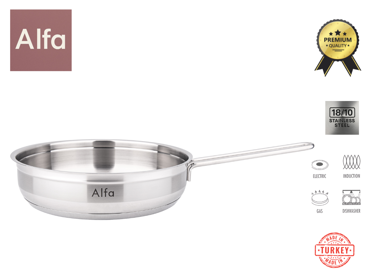 ALFA STAINLESS STEEL FRYPAN