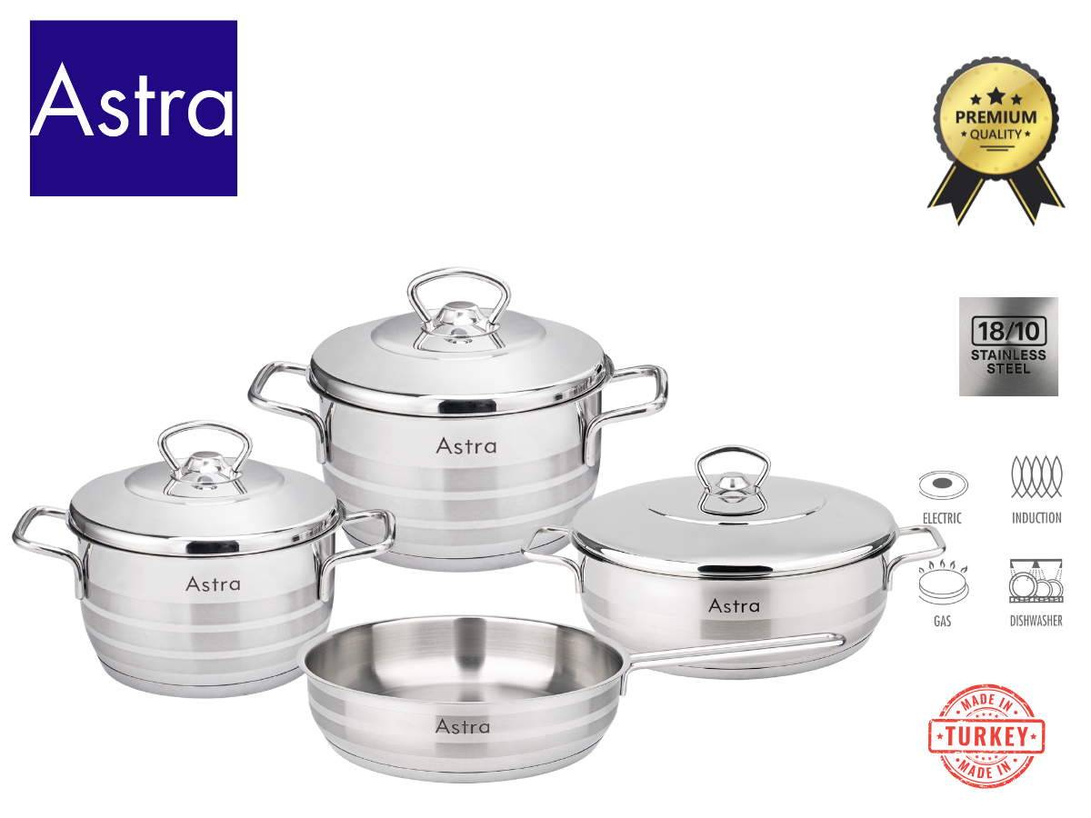 ASTRA RON 7 PCS STAINLESS STEEL COOKWARE SET HM160