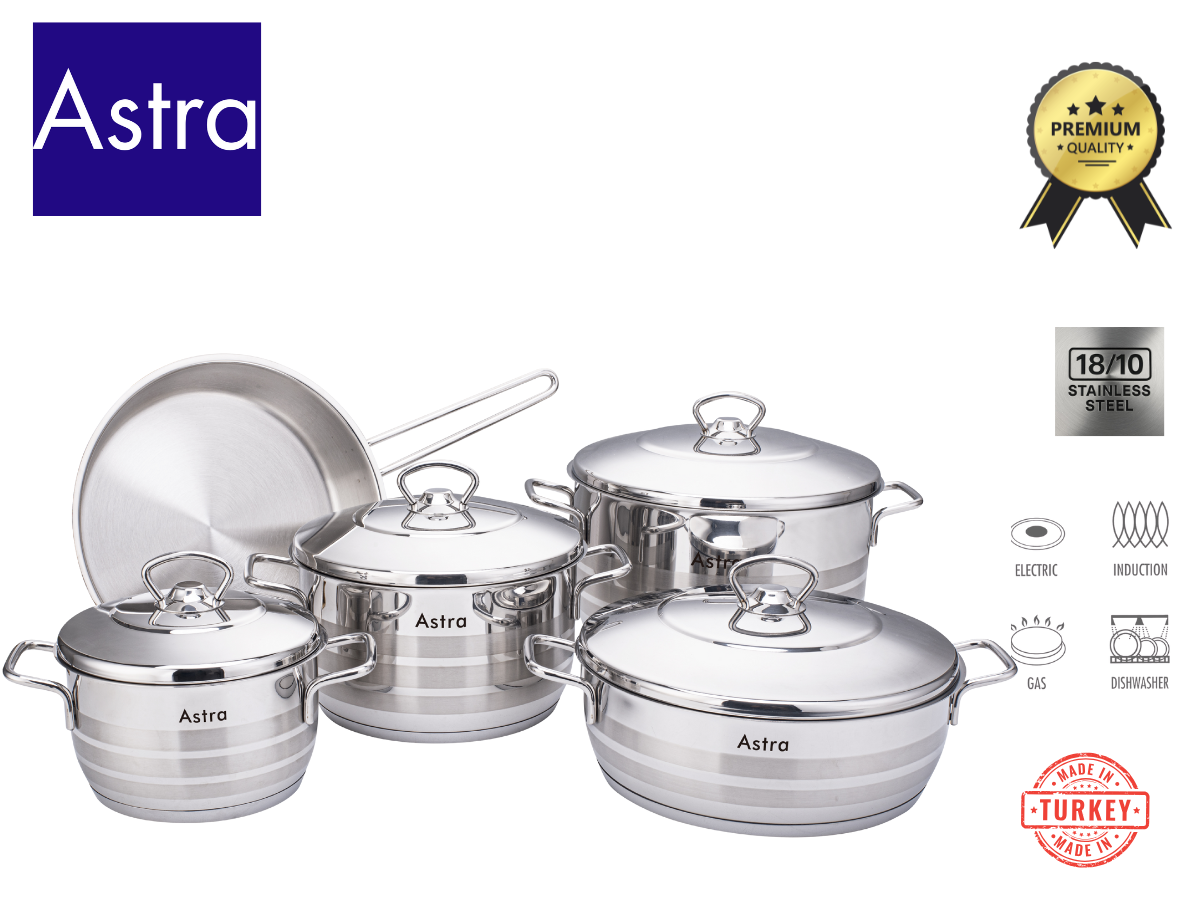 ASTRA 9 PCS STANLIESS STEELL SET HM 100