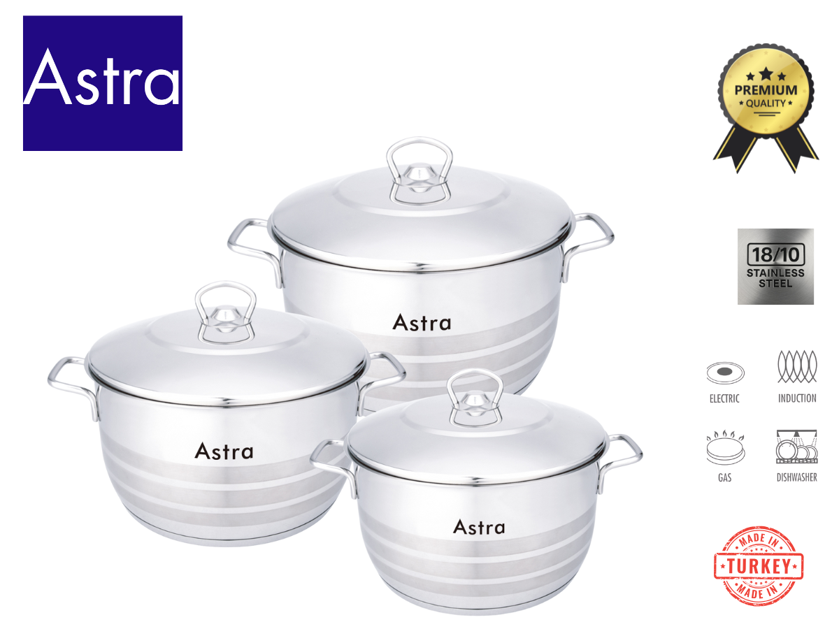ASTRA 6 PCS STAINLESS STEEL COOKWARE SET HM120