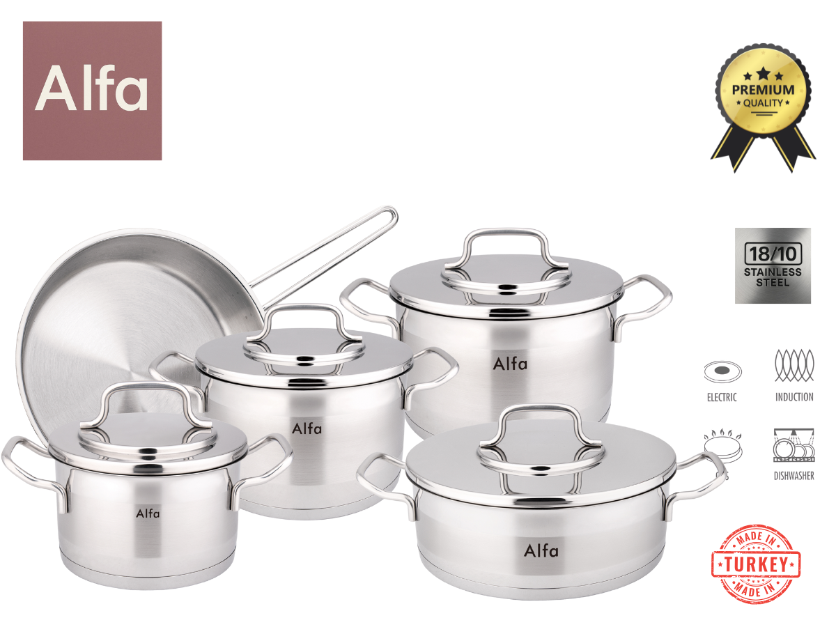 ALFA PREMIUM 9 PCS  STANLIESS STEELL SET HM400