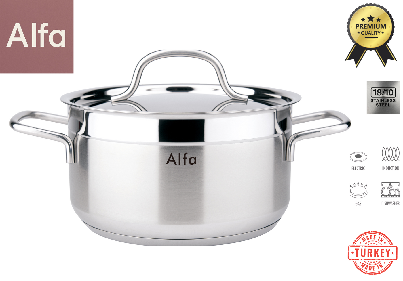 ALFA STAINLESS STEEL CASSEROLE